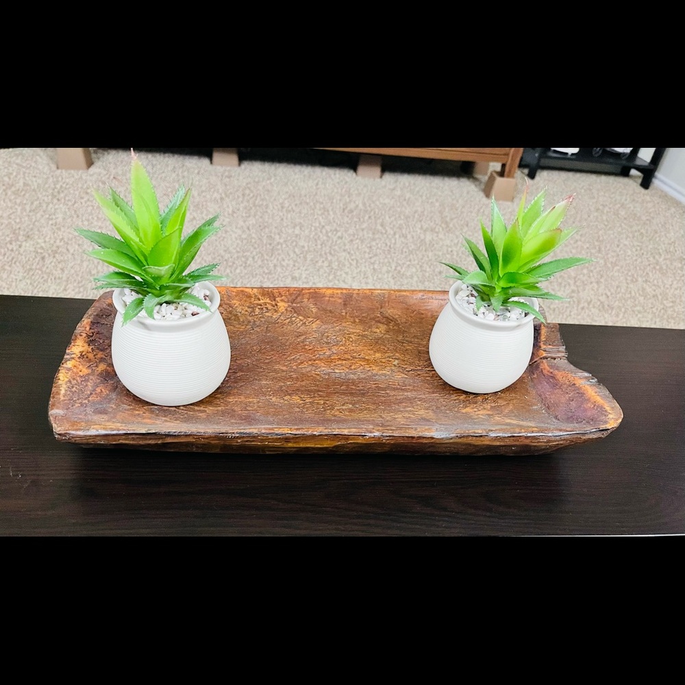 Wooden decor tray
